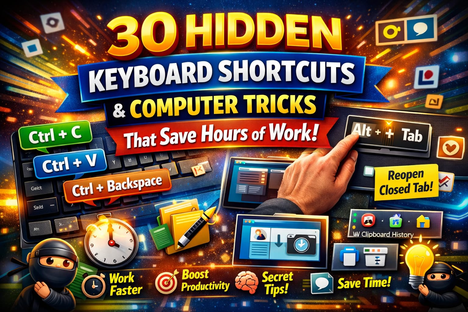 30 Hidden Keyboard Shortcuts and Computer Tricks That Save Hours of Work